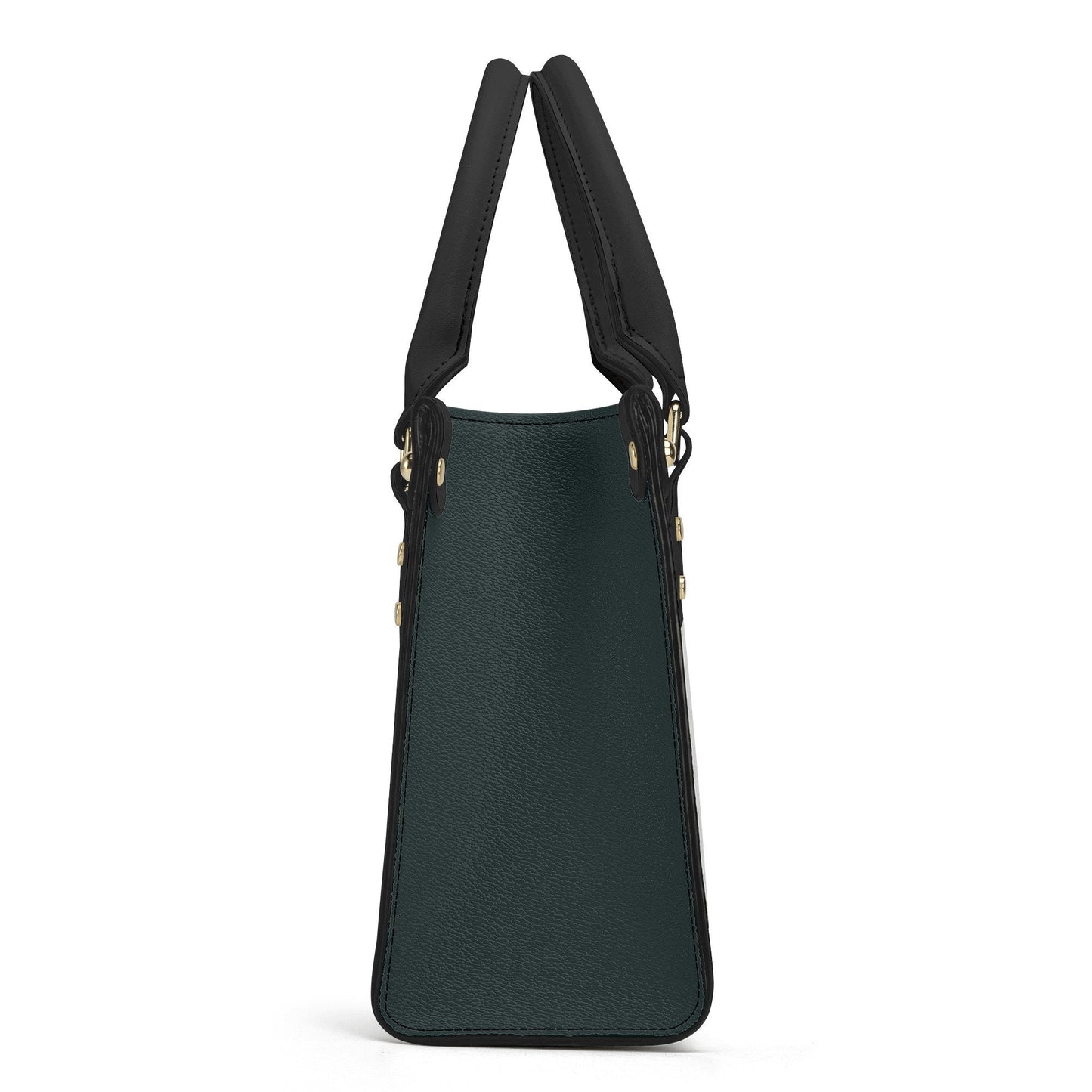 Lady with Unicorn Purse - Dark Green Handbag - Luxury Vegan Leather - With Shoulder Strap