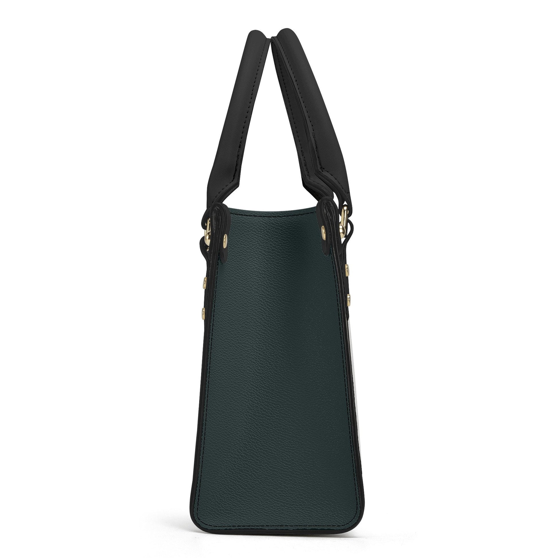 Lady with Unicorn Purse - Dark Green Handbag - Luxury Vegan Leather - With Shoulder Strap