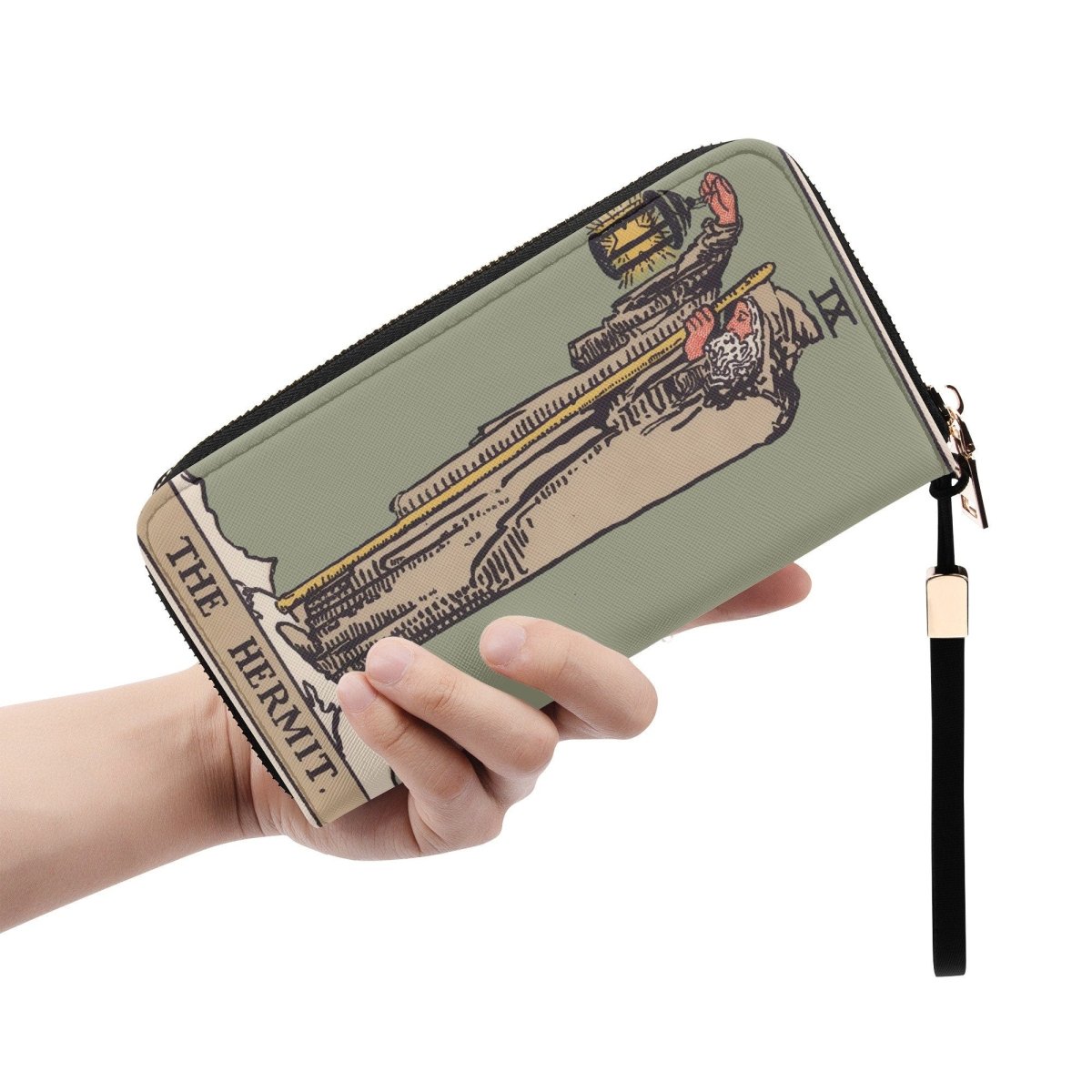 The Hermit Wallet - Hermit Card Clutch - Vegan Leather Wallet - Vintage Tarot Card