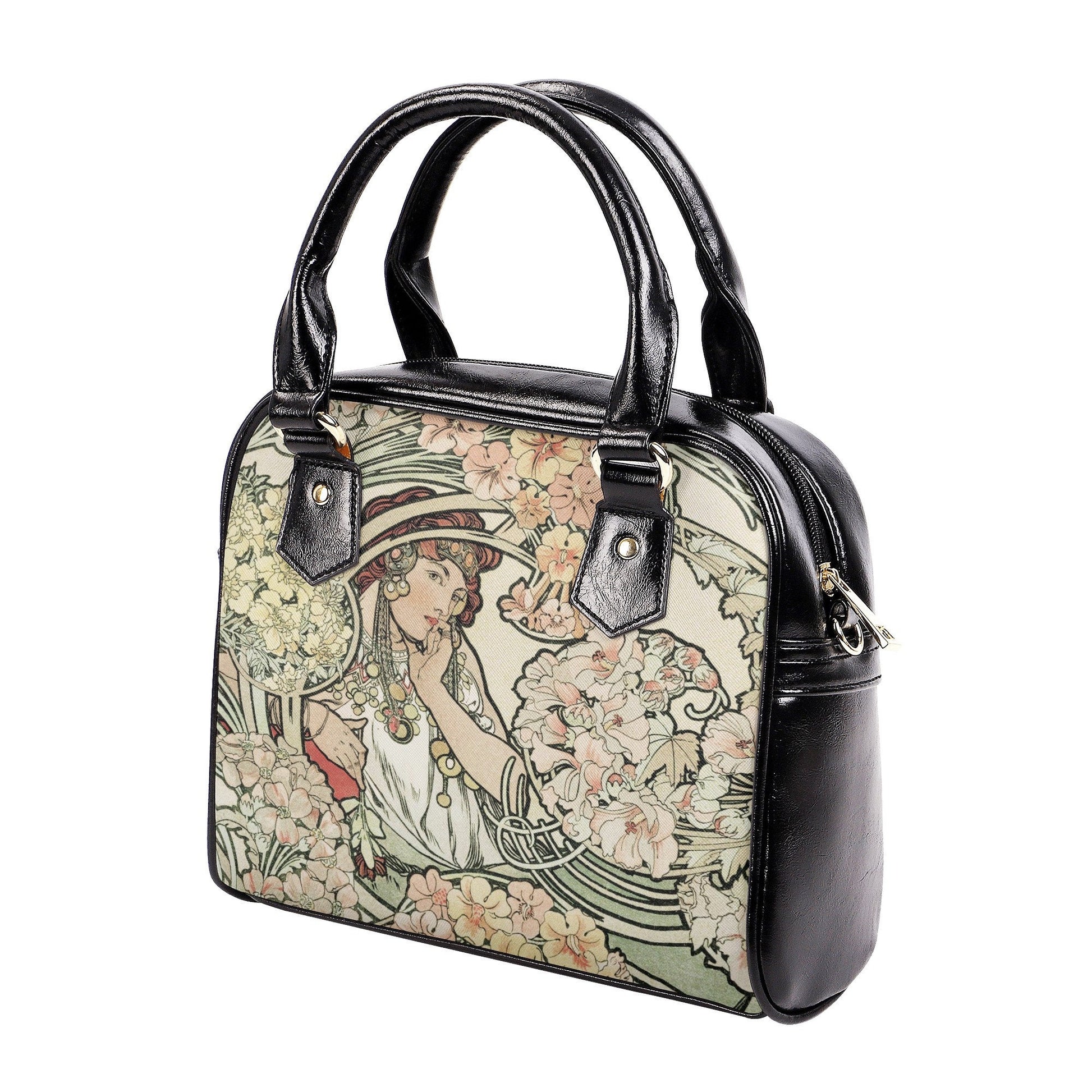 Mucha Handbag- Art Nouveau Purse - Vintage Art - Vegan Leather Shoulder Handbag