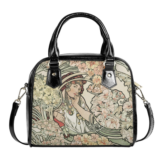 Mucha Handbag- Art Nouveau Purse - Vintage Art - Vegan Leather Shoulder Handbag