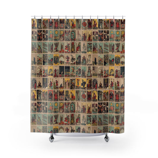 Tarot Shower Curtain - Vintage Rider Waite Design - Shower Curtains