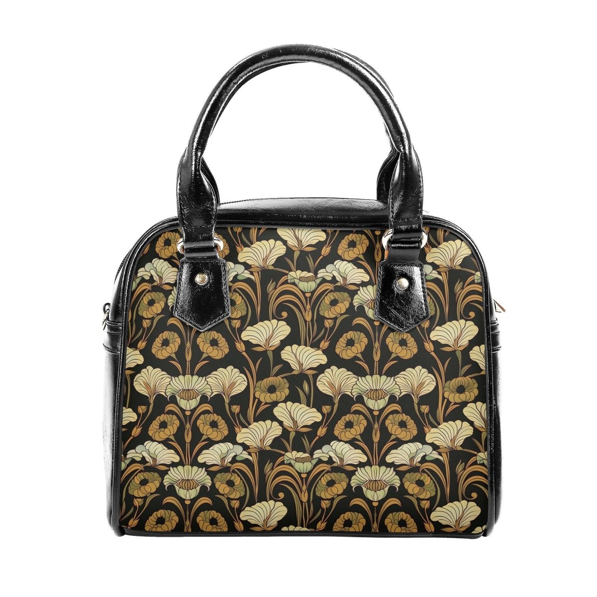 Art Nouveau Print Handbag - Beige - faux leather Shoulder Handbag - Vintage Floral