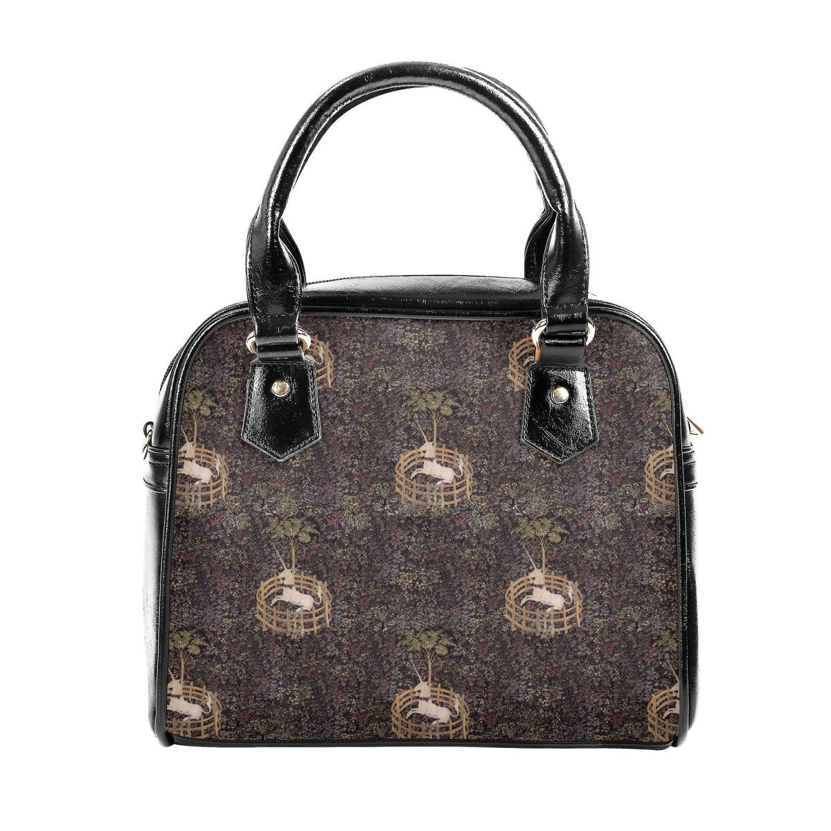 Vintage Unicorn Handbag - Millefleur Purse - Medieval Bag - Unicorn in Captivity - Faux Leather
