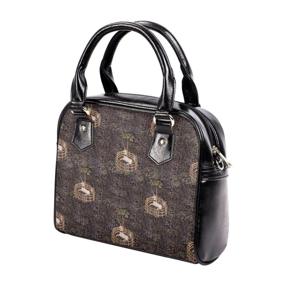 Vintage Unicorn Handbag - Millefleur Purse - Medieval Bag - Unicorn in Captivity - Faux Leather