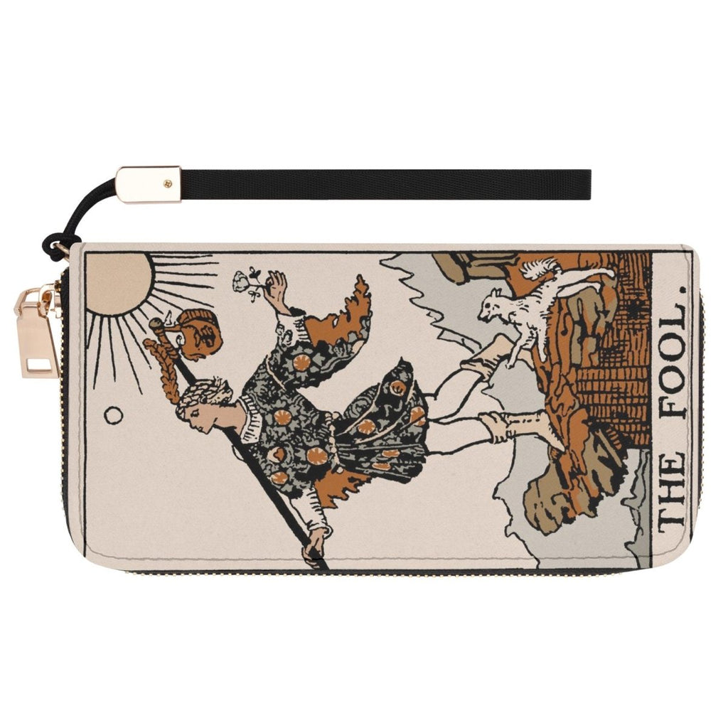 The Fool Wallet - Tarot Vegan Leather Wallet - Beige