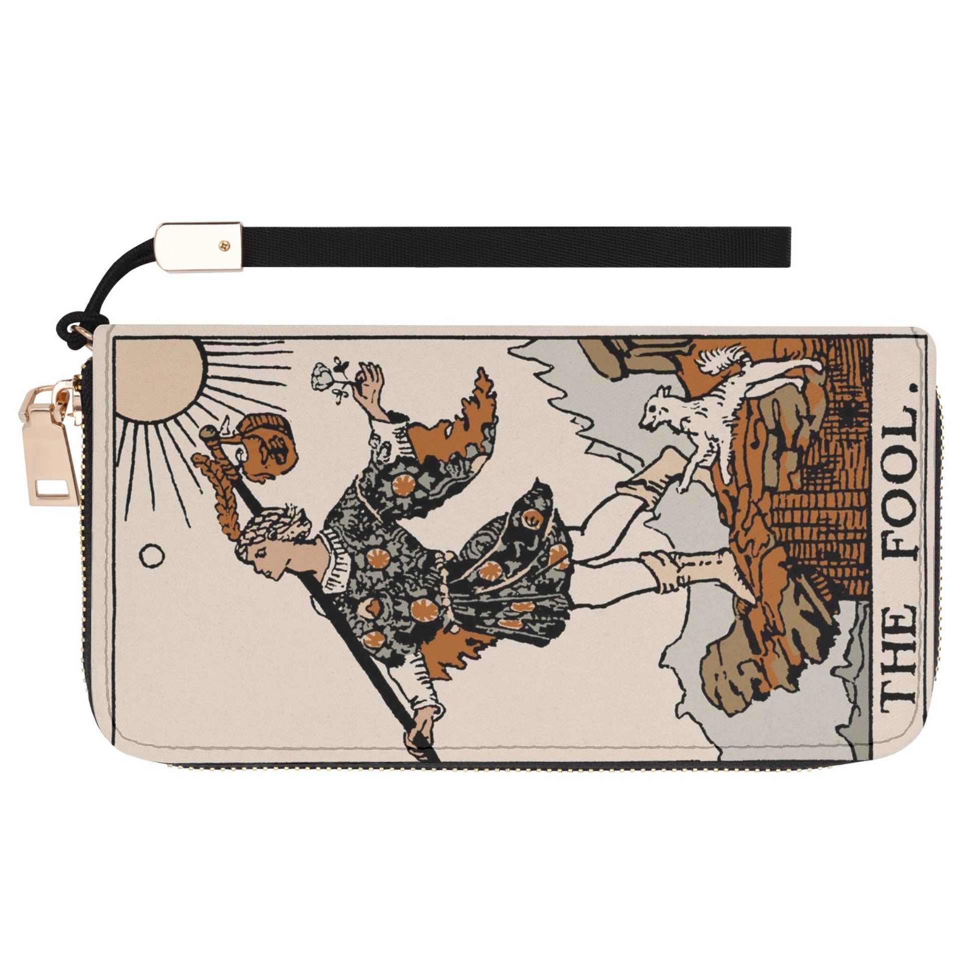 The Fool Wallet - Tarot Vegan Leather Wallet - Beige