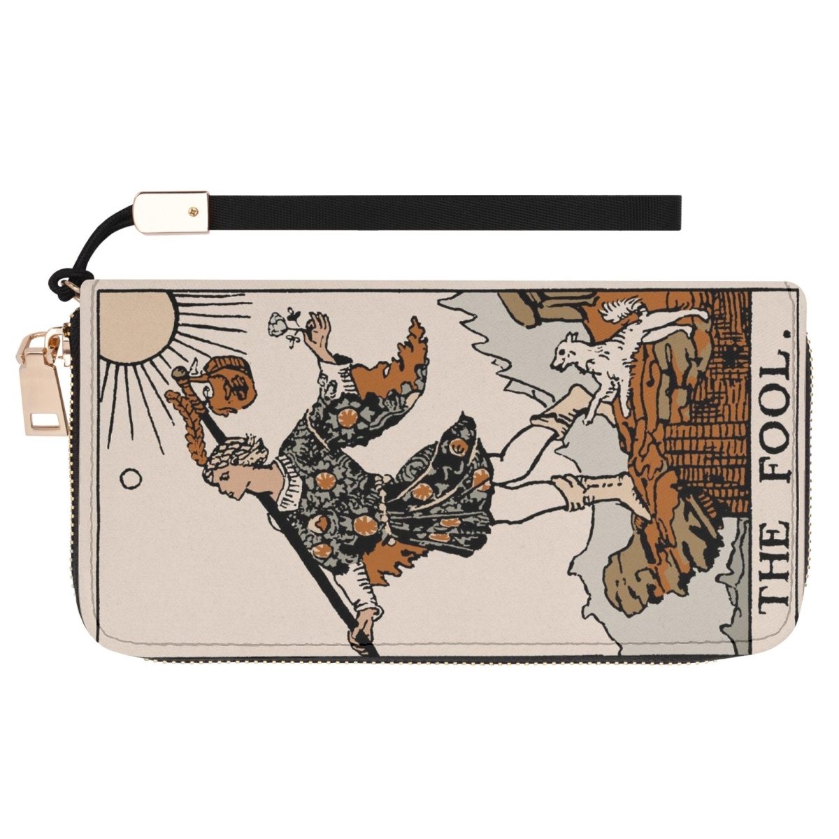 The Fool Wallet - Tarot Vegan Leather Wallet - Beige
