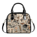 Tarot Cards Handbag- Beige Rider Waite Print - Tarot Purse - Vegan Leather Shoulder Handbag