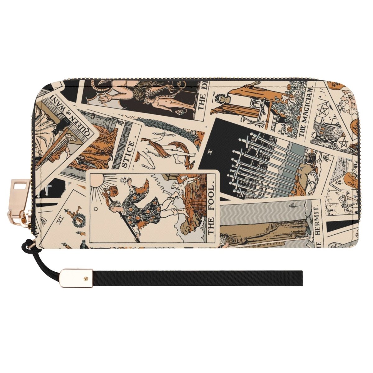 Tarot Wallet - Rider Waite Print - Beige - Wristlet