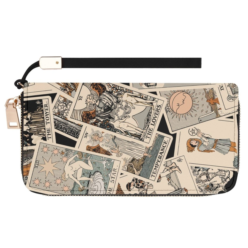 Tarot Wallet - Rider Waite Print - Beige - Wristlet