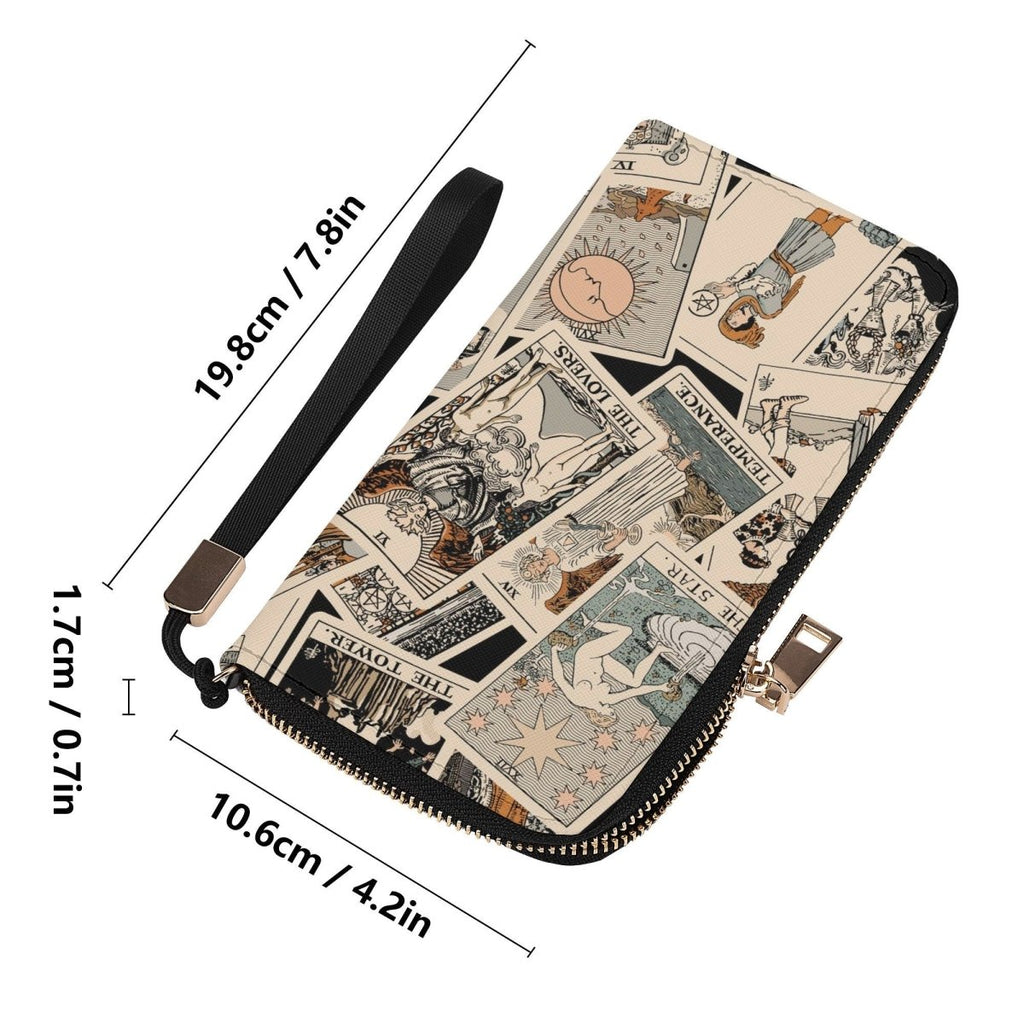 Tarot Wallet - Rider Waite Print - Beige - Wristlet
