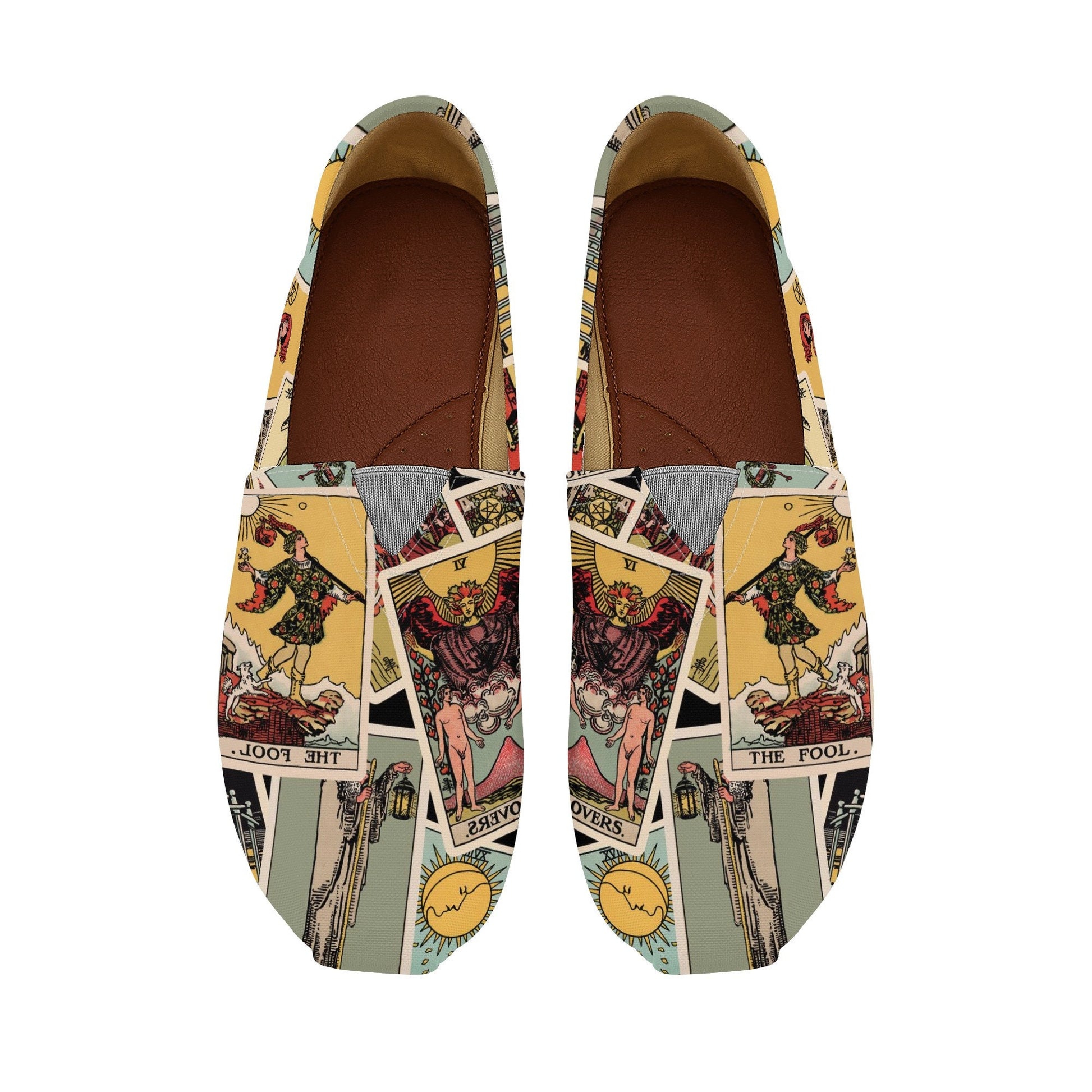 Men or Women's Tarot Shoes - Unique Tarot Slip On Shoes - Canvas Flats