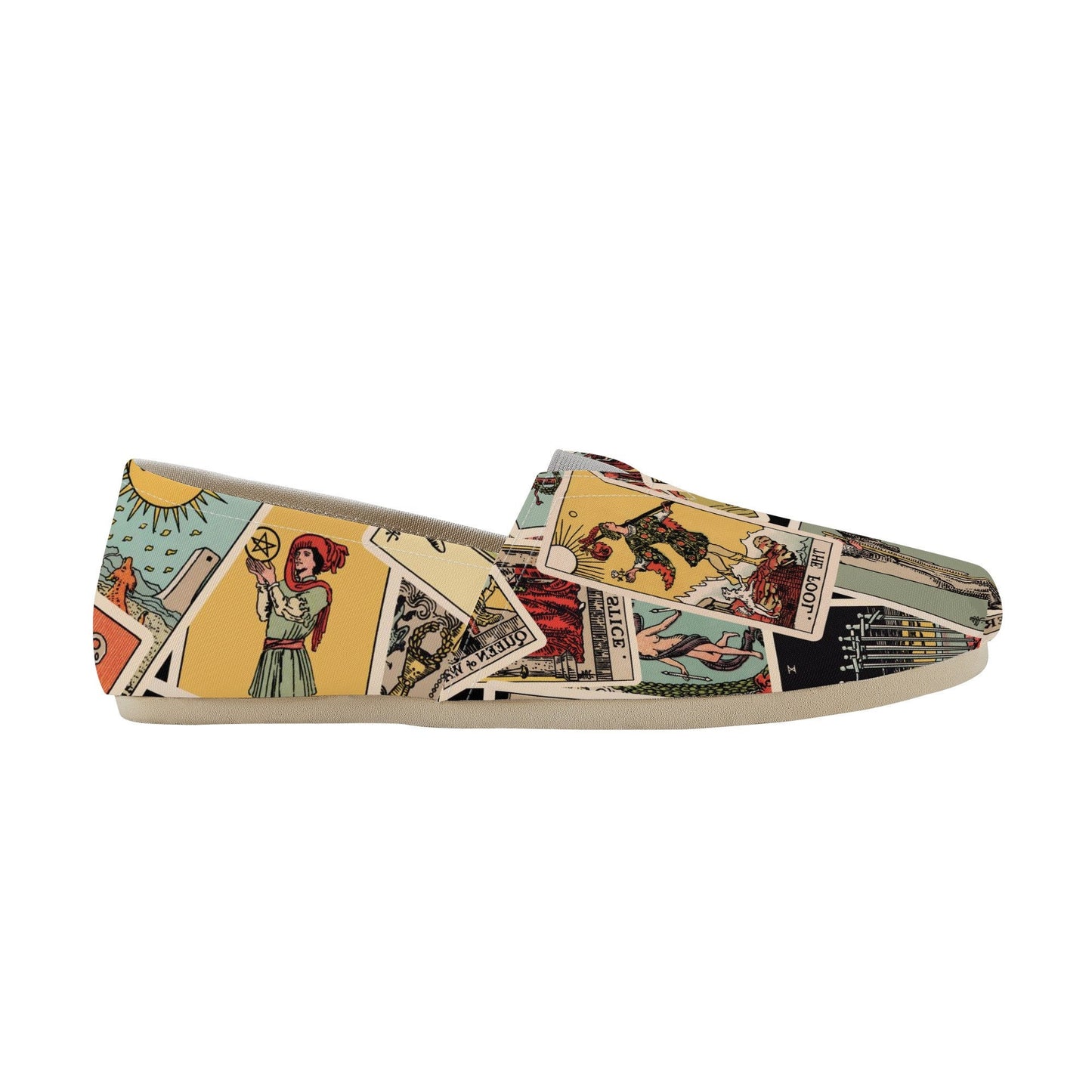 Men or Women's Tarot Shoes - Unique Tarot Slip On Shoes - Canvas Flats