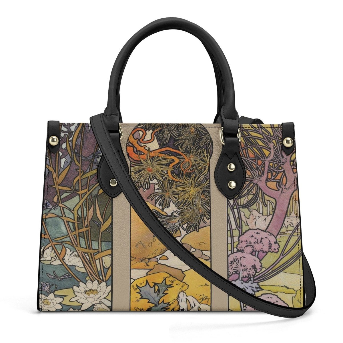 Art Nouveau Purse - Mucha Handbag - Luxury Vegan Leather - With Shoulder Strap