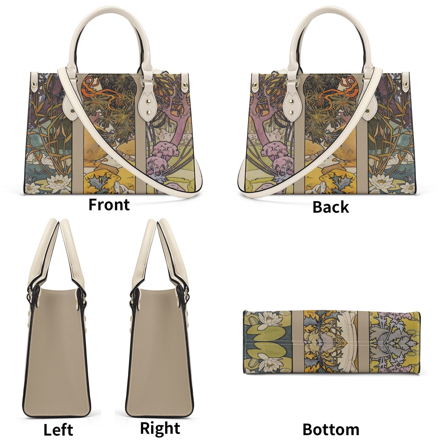Art Nouveau Purse - Mucha Handbag - Luxury Vegan Leather - With Shoulder Strap