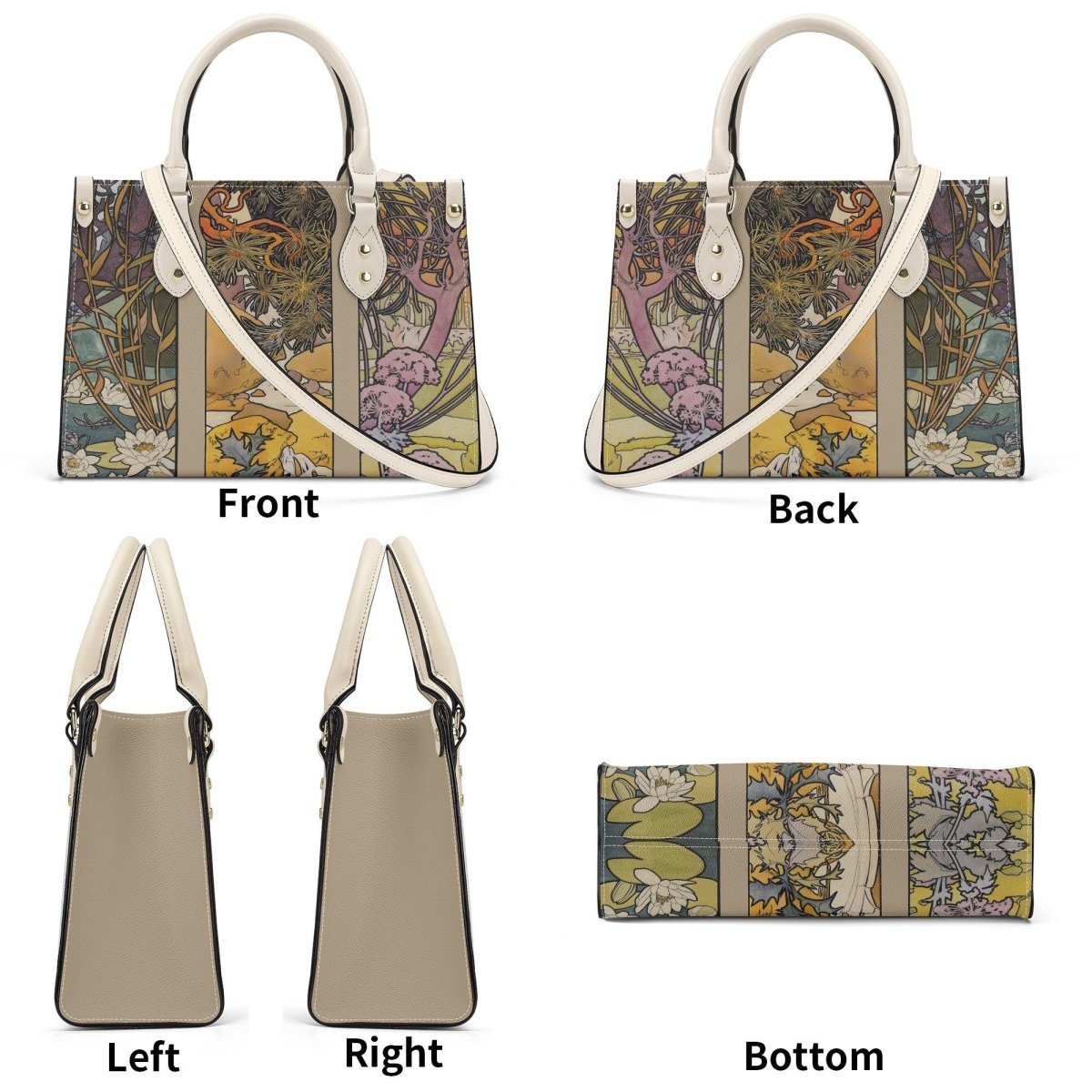 Art Nouveau Purse - Mucha Handbag - Luxury Vegan Leather - With Shoulder Strap