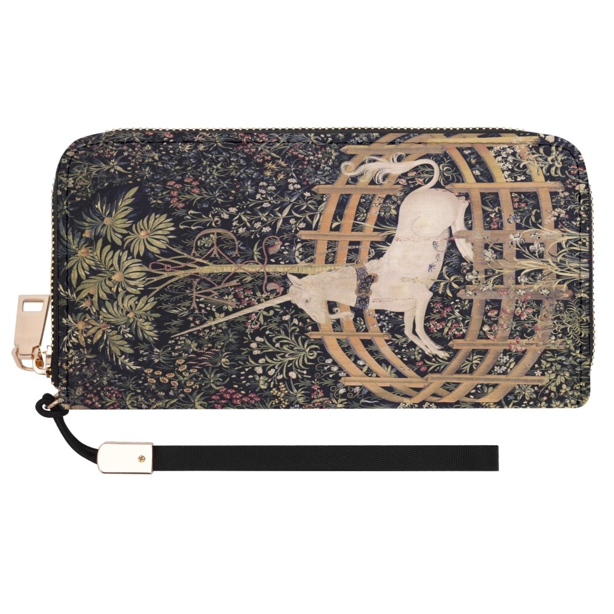 Vintage Unicorn Wallet - Floral - Vegan Leather Wallet - Medieval - Unicorn Clutch