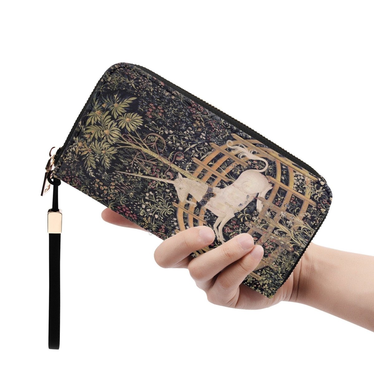 Vintage Unicorn Wallet - Floral - Vegan Leather Wallet - Medieval - Unicorn Clutch