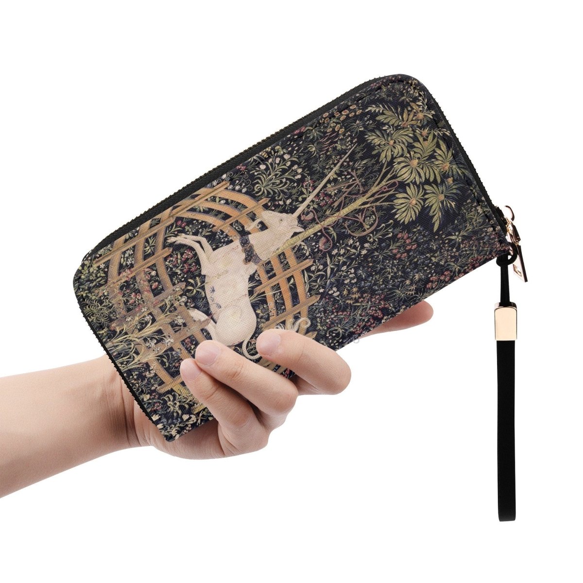 Vintage Unicorn Wallet - Floral - Vegan Leather Wallet - Medieval - Unicorn Clutch
