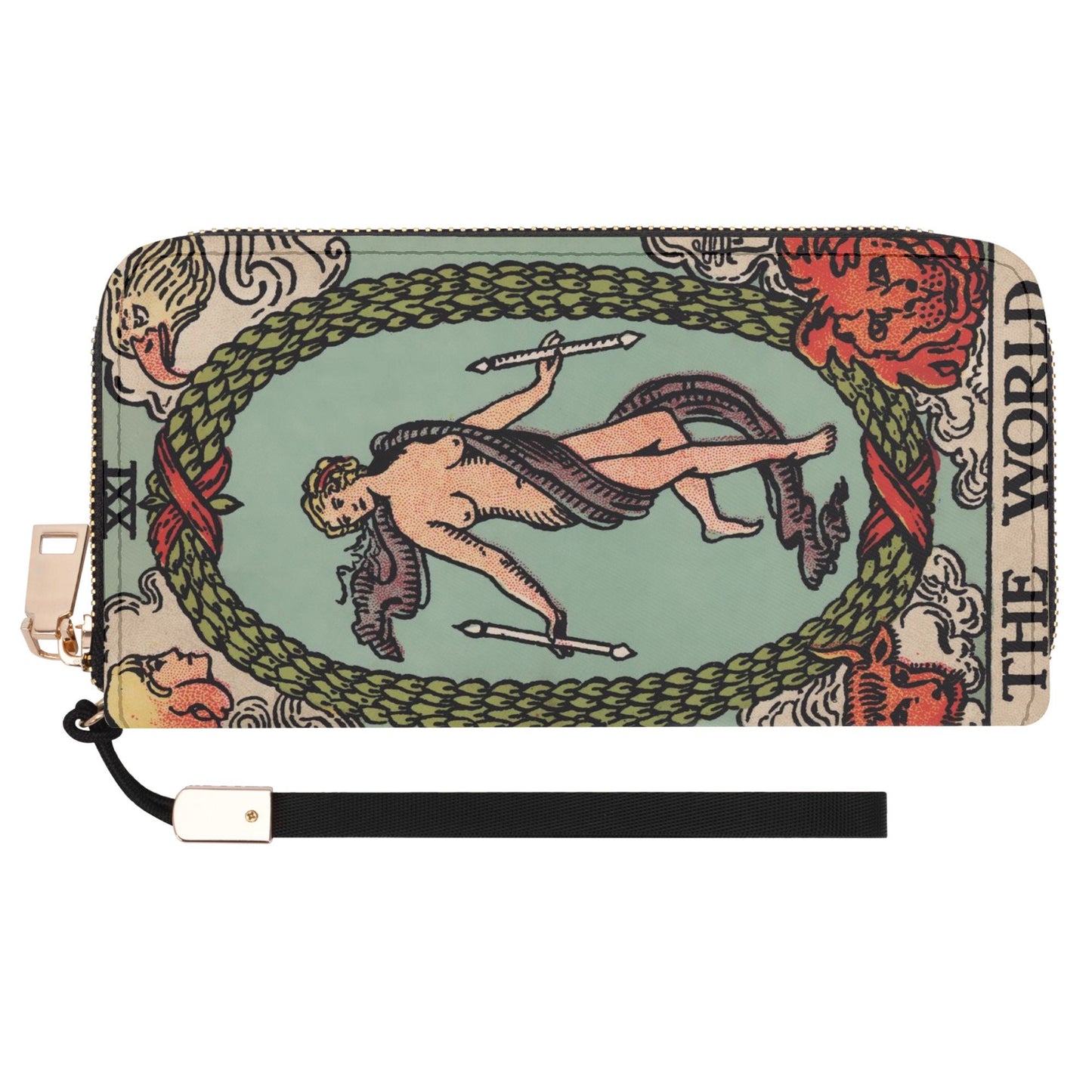 The World Tarot Wallet - Tarot Clutch - Vegan Leather Wallet - Vintage Tarot