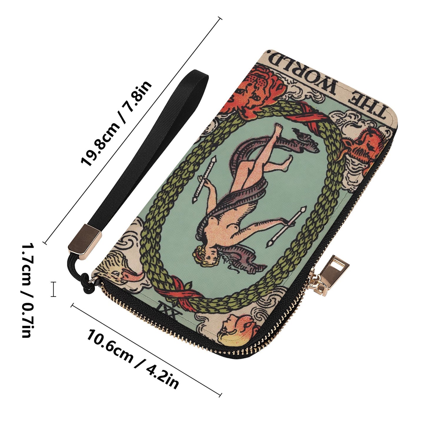 The World Tarot Wallet - Tarot Clutch - Vegan Leather Wallet - Vintage Tarot