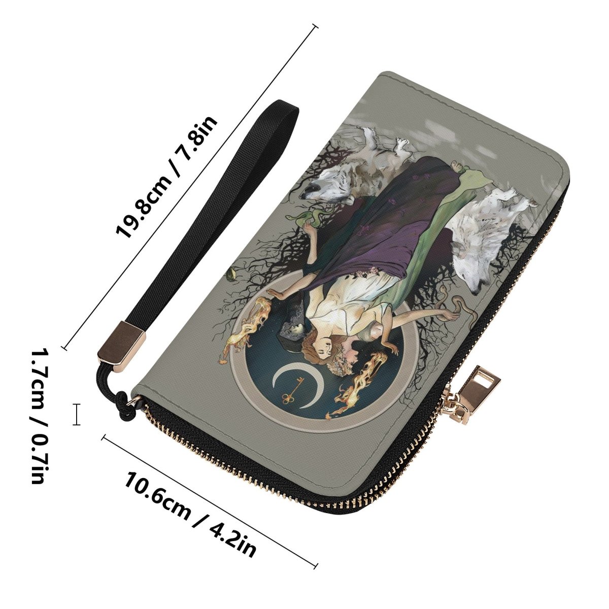 Hecate Wallet - Witchy Purse - Vegan Leather Wallet - Moon Goddess Clutch