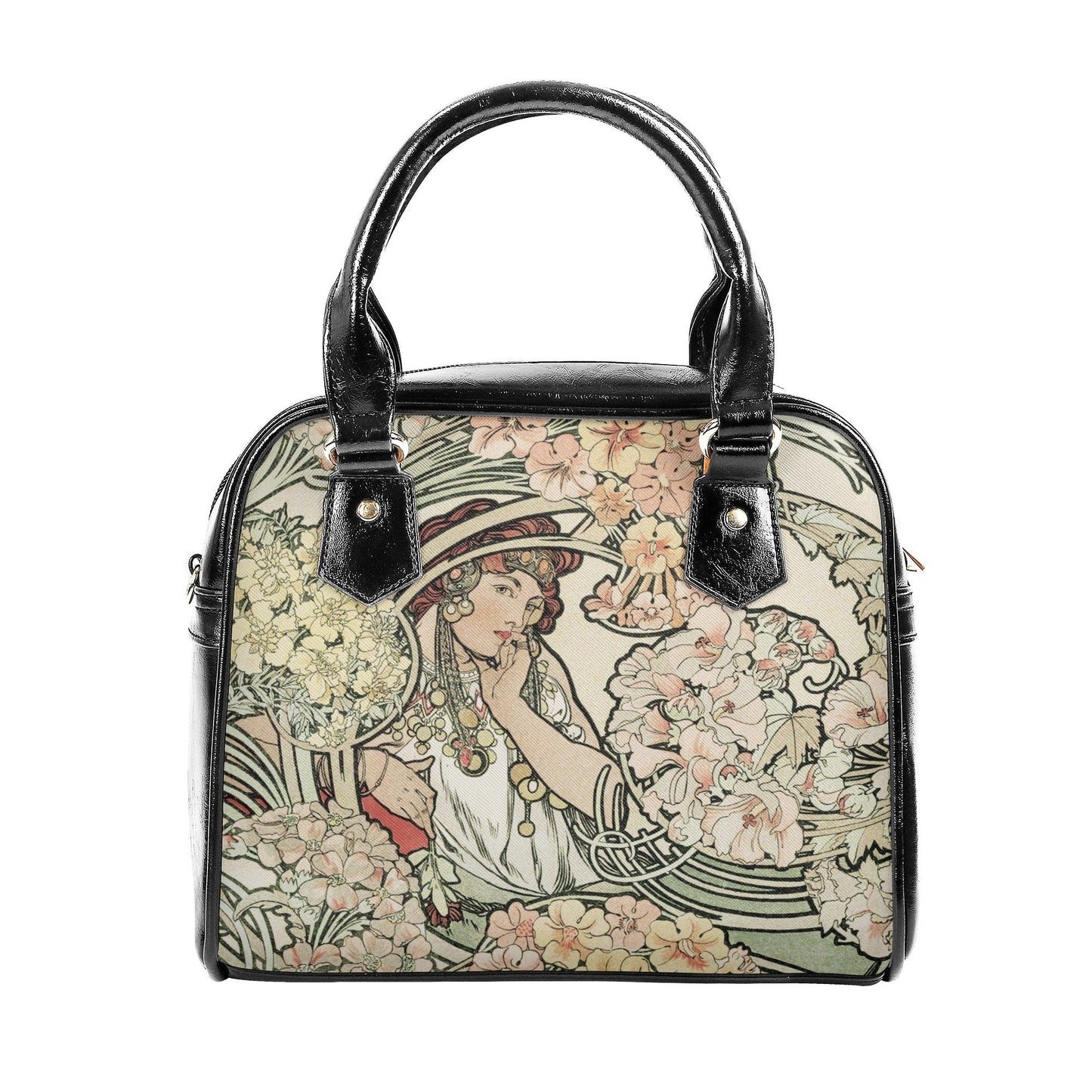 Mucha Handbag- Art Nouveau Purse - Vintage Art - Vegan Leather Shoulder Handbag