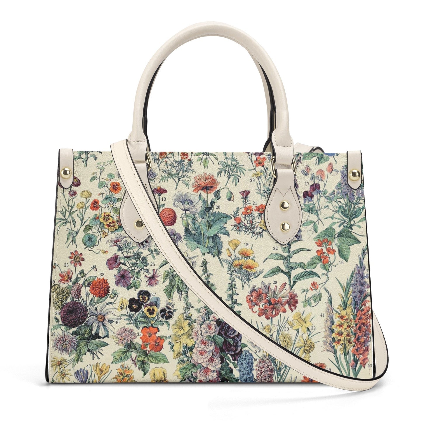 Millot Handbag - Vintage Floral Purse - Luxury Vegan Leather - With Shoulder Strap