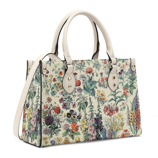 Millot Handbag - Vintage Floral Purse - Luxury Vegan Leather - With Shoulder Strap