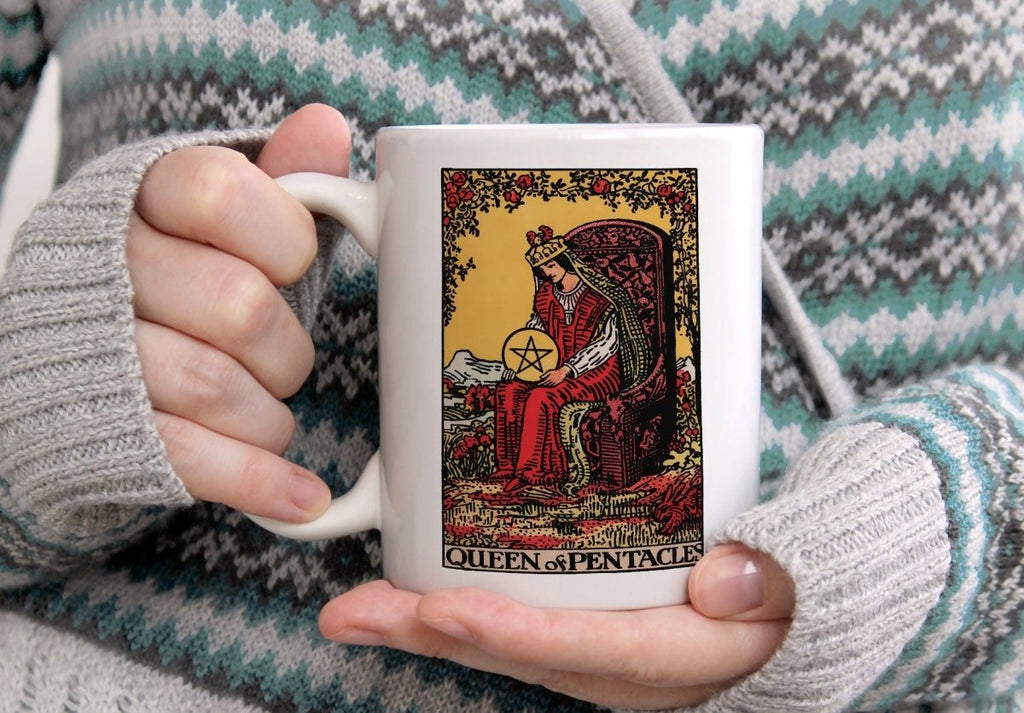 Queen of Pentacles Tarot Card Coffee Mug