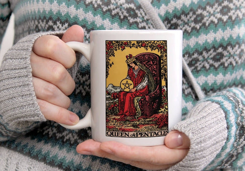 Queen of Pentacles Tarot Card Coffee Mug