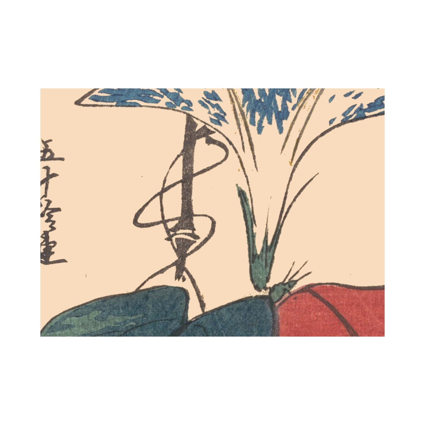 Japanese Floral Print - Art Nouveau Poster - Bohemian Bird - Print Large Artwork - Long Poster