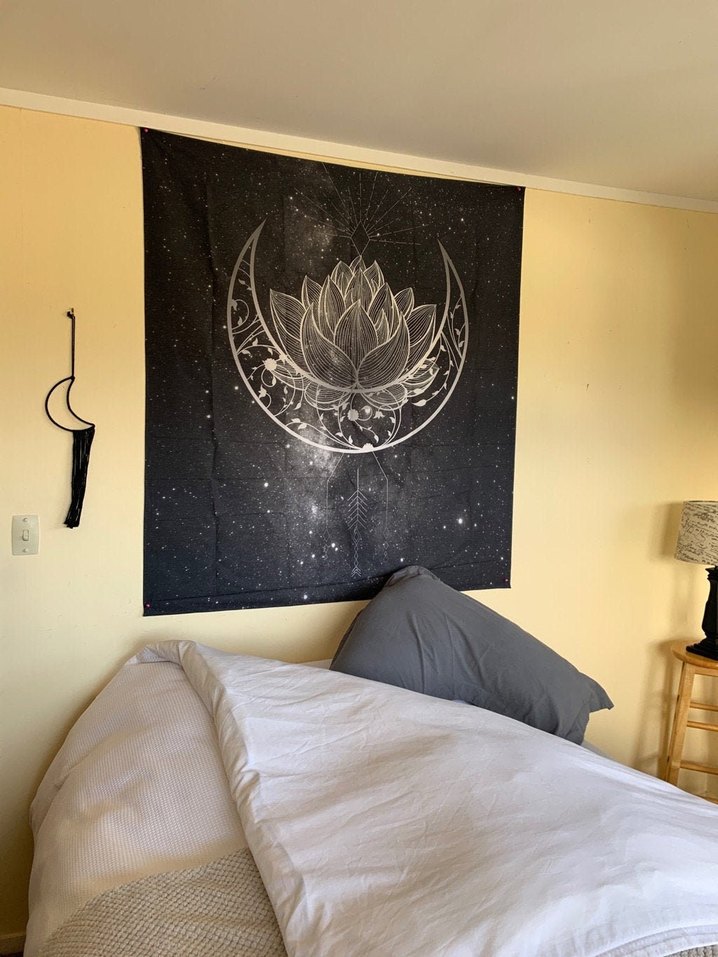 Moon Tapestry: Gothic Black Home Decor Wall Hanging by DesignBohemian