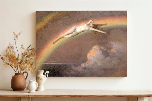 The Spirit of the Rainbow - Feminine Art - Canvas or Print - aesthetic painting by Henry Mosler