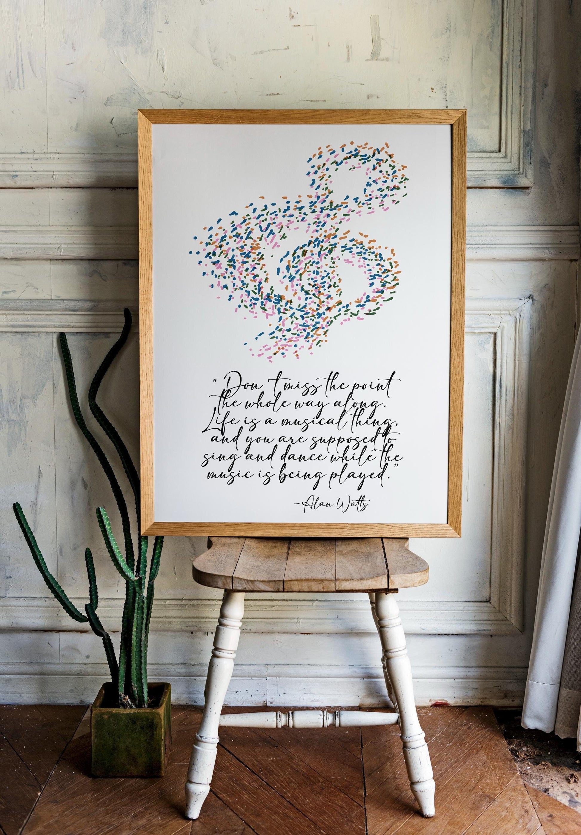 Alan Watts - Life Quote - Poster Inspirational Art Print Poster With Design no frame