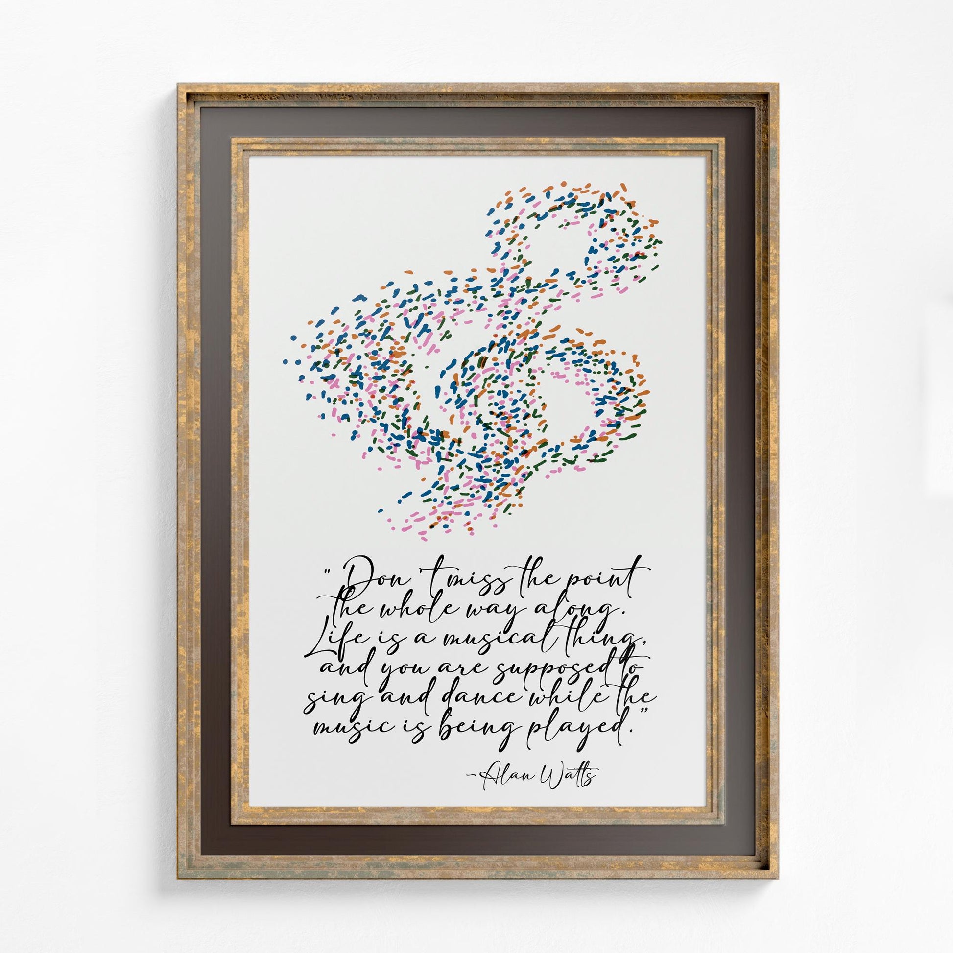 Alan Watts - Life Quote - Poster Inspirational Art Print Poster With Design no frame