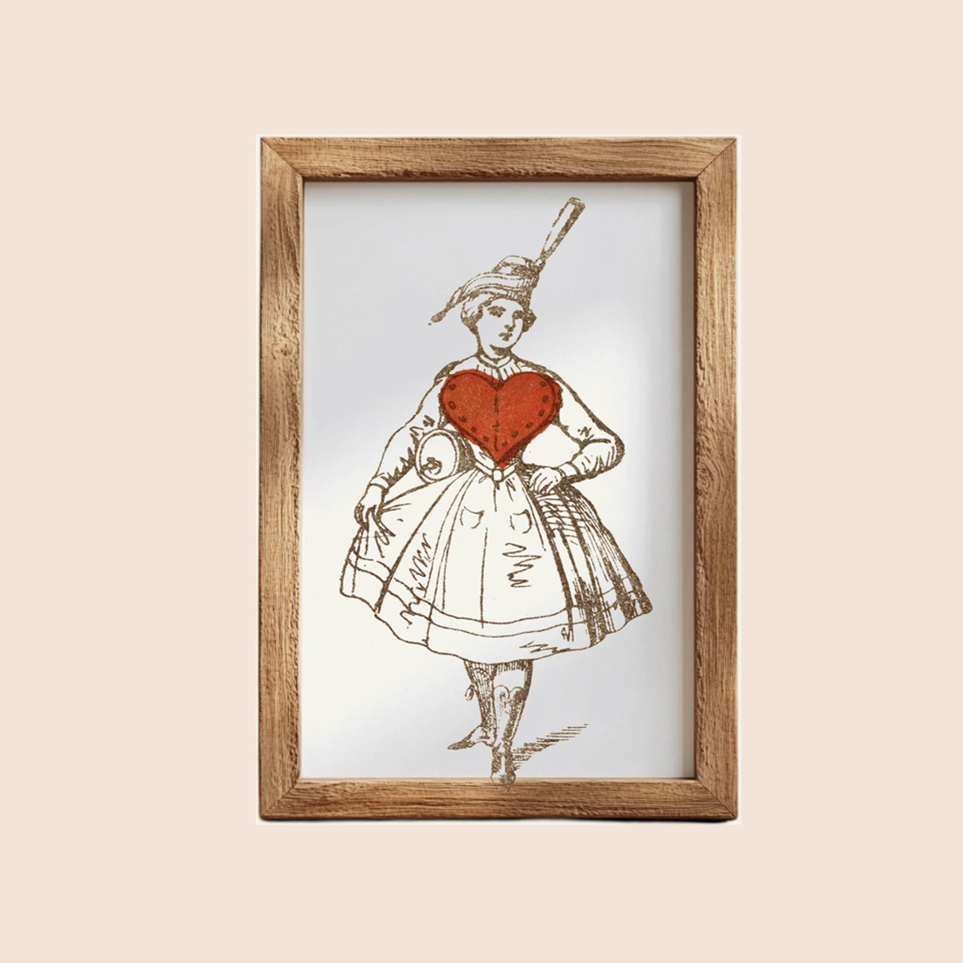 Ace of Hearts - Vintage Playing Card Print - Nouveau Card Poster - Cute Vintage Print