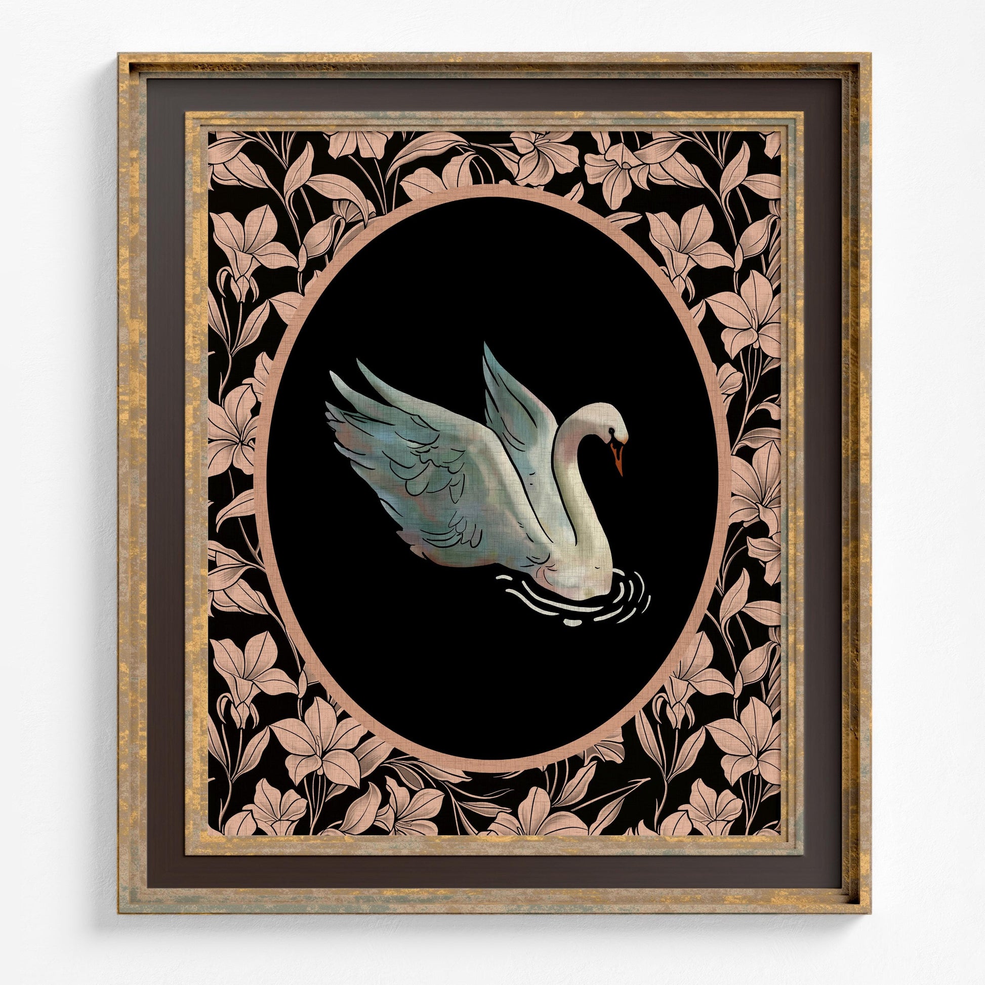 Swan Print, Vintage Swan Illustration (No Frame)