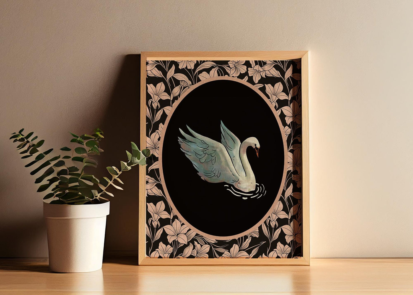 Swan Print, Vintage Swan Illustration (No Frame)