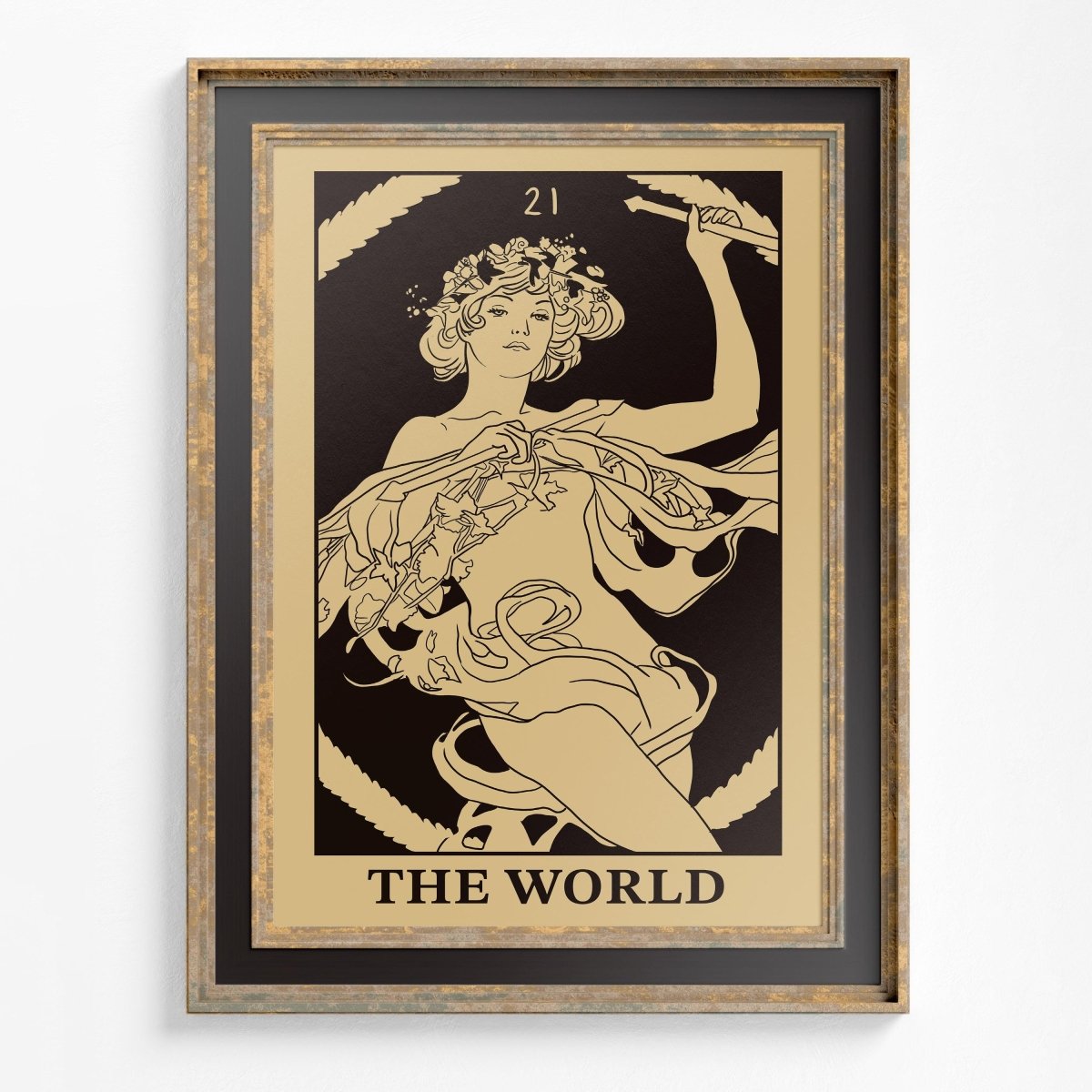 Art Nouveau 'The World' Tarot Card Print