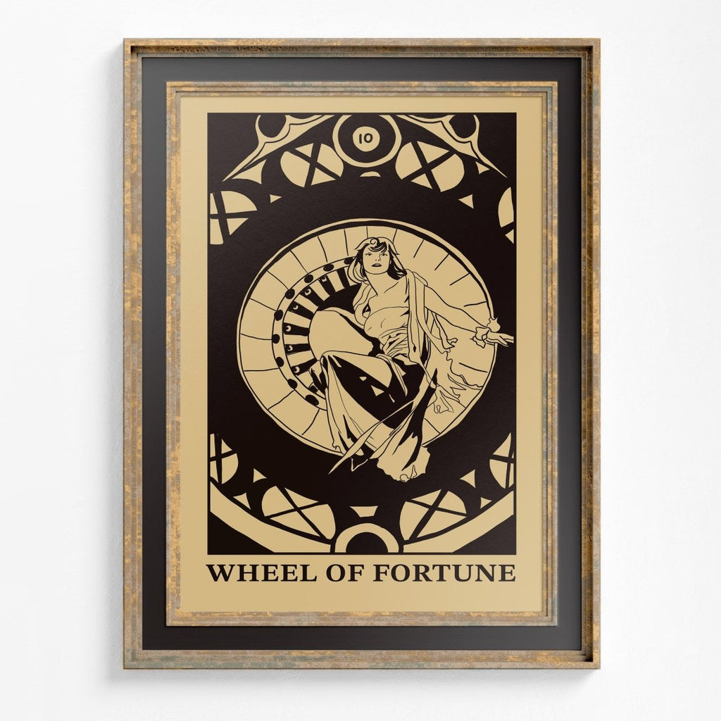 Art Nouveau "Wheel of Fortune" Tarot Card Print