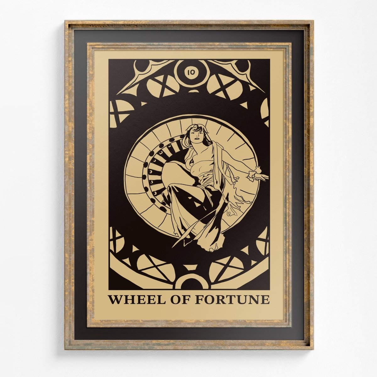 Art Nouveau "Wheel of Fortune" Tarot Card Print