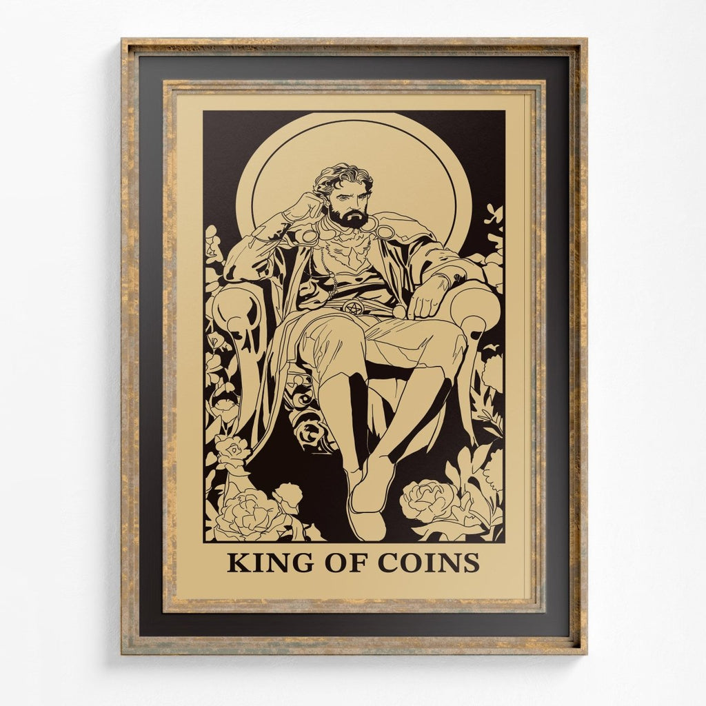 Art Nouveau King of Pentacles Tarot Card Print