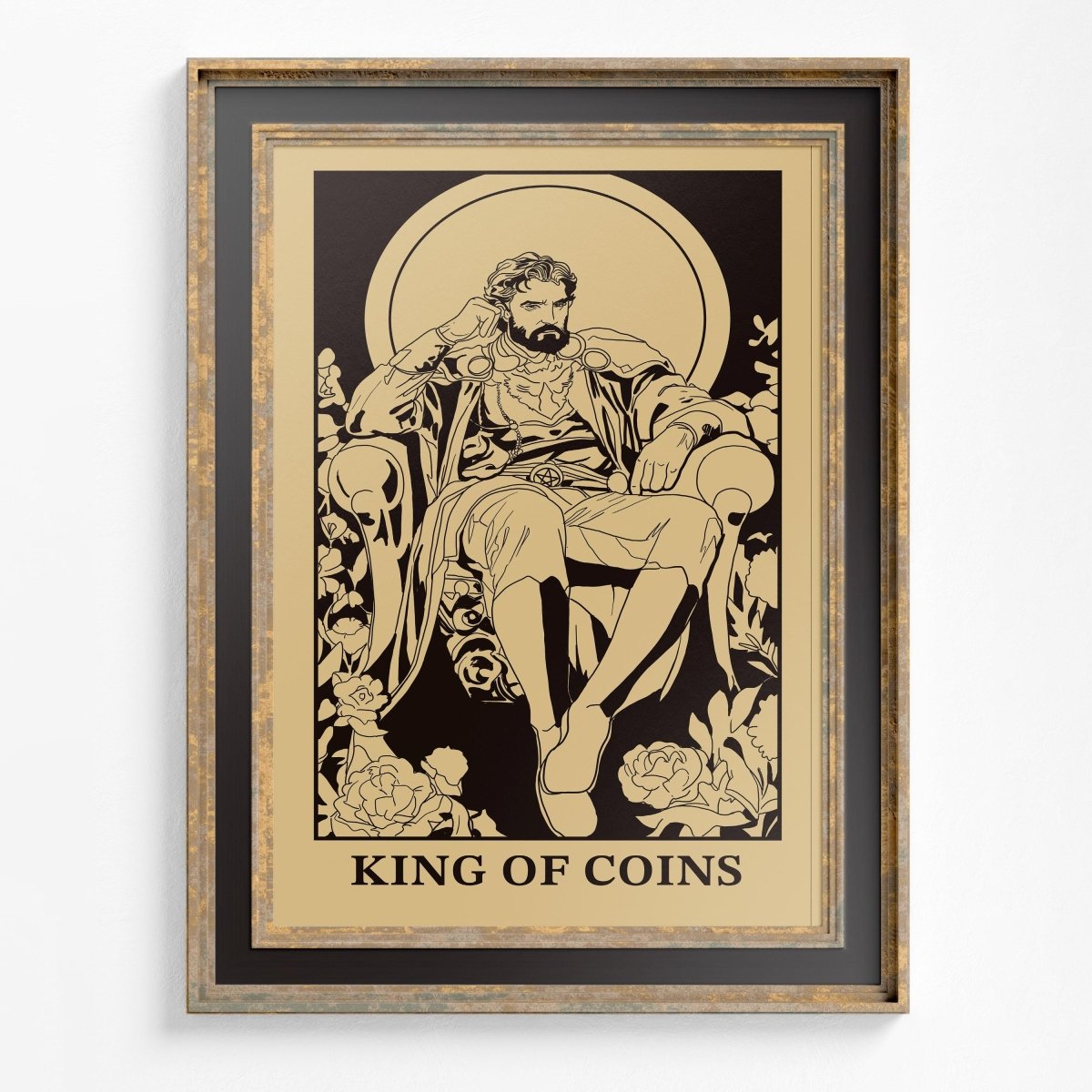 Art Nouveau King of Pentacles Tarot Card Print