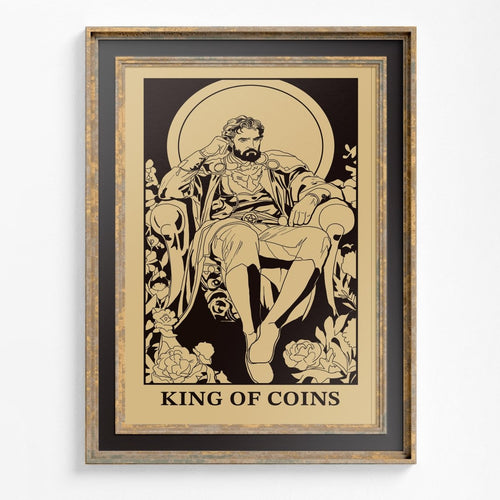 Art Nouveau King of Pentacles Tarot Card Print