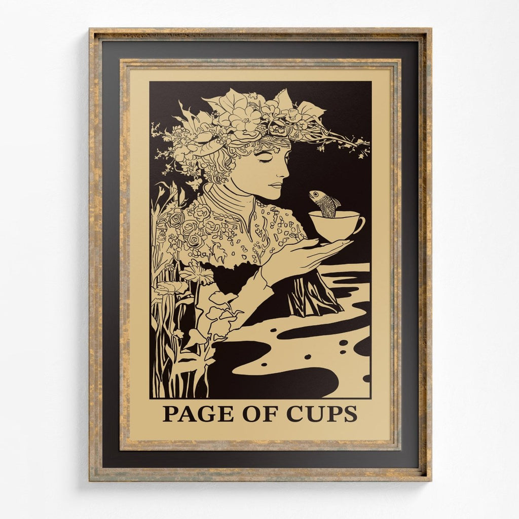 Art Nouveau Page of Cups Tarot Card Print