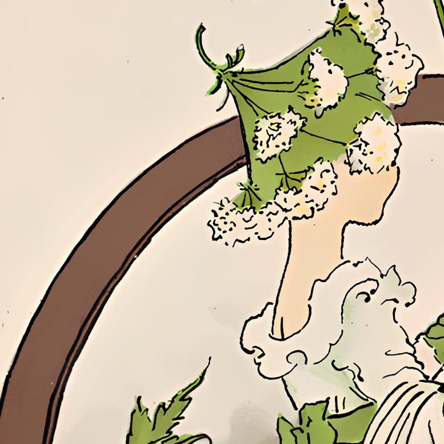 Fairy Print - Summer Vintage Poster - Nursery Room Print - Earth Neutral Colors