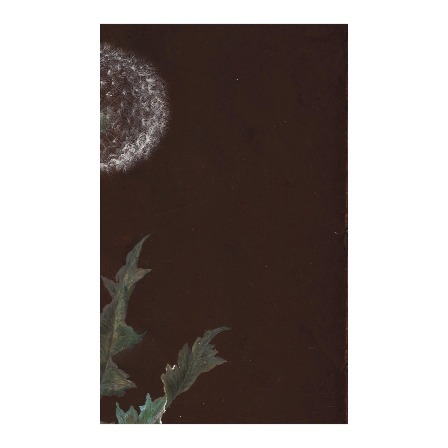 Dandelion Art - Vintage Print - Art Nouveau Poster Floral Print - Moody Print Large Artwork - Dandelions Vintage Brown
