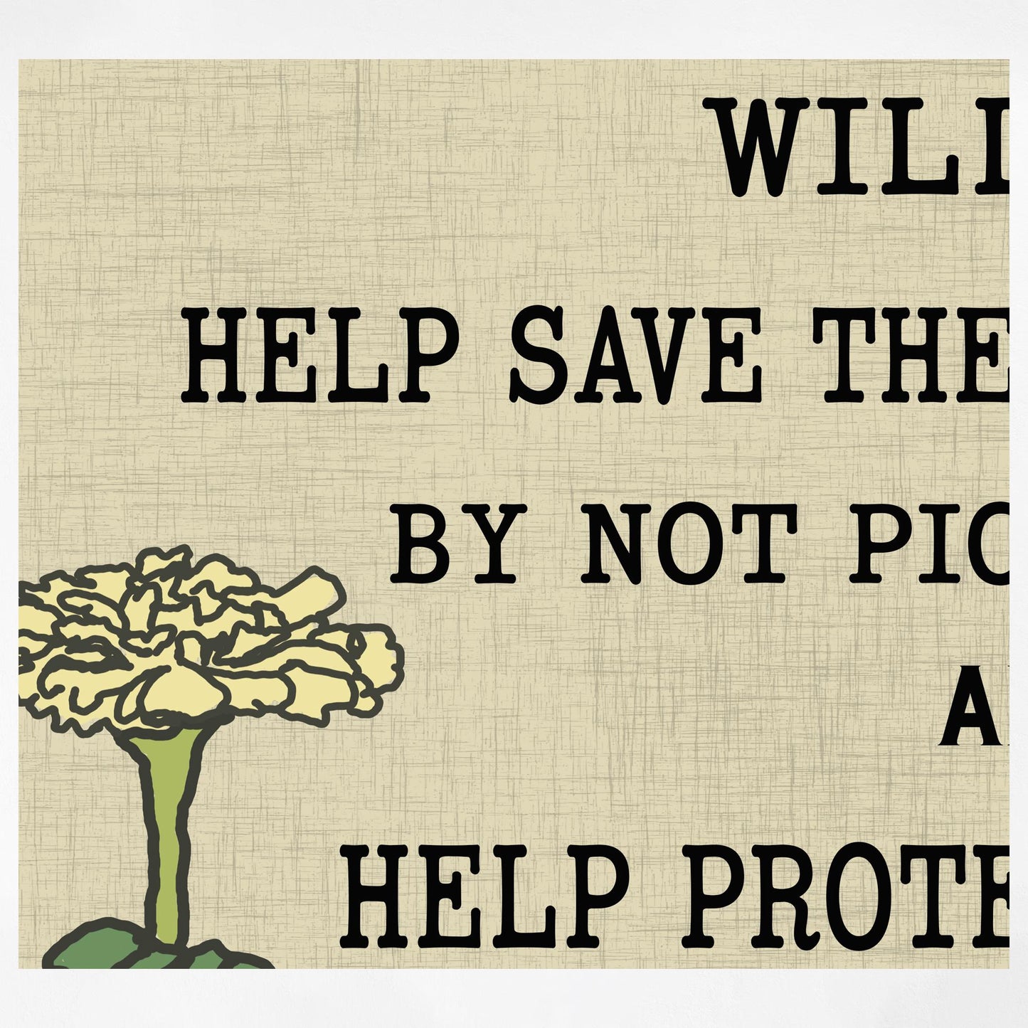 Vintage Wildflowers Quote Print - Garden Club Sign - Art Nouveau - Beige - Neutral Decor